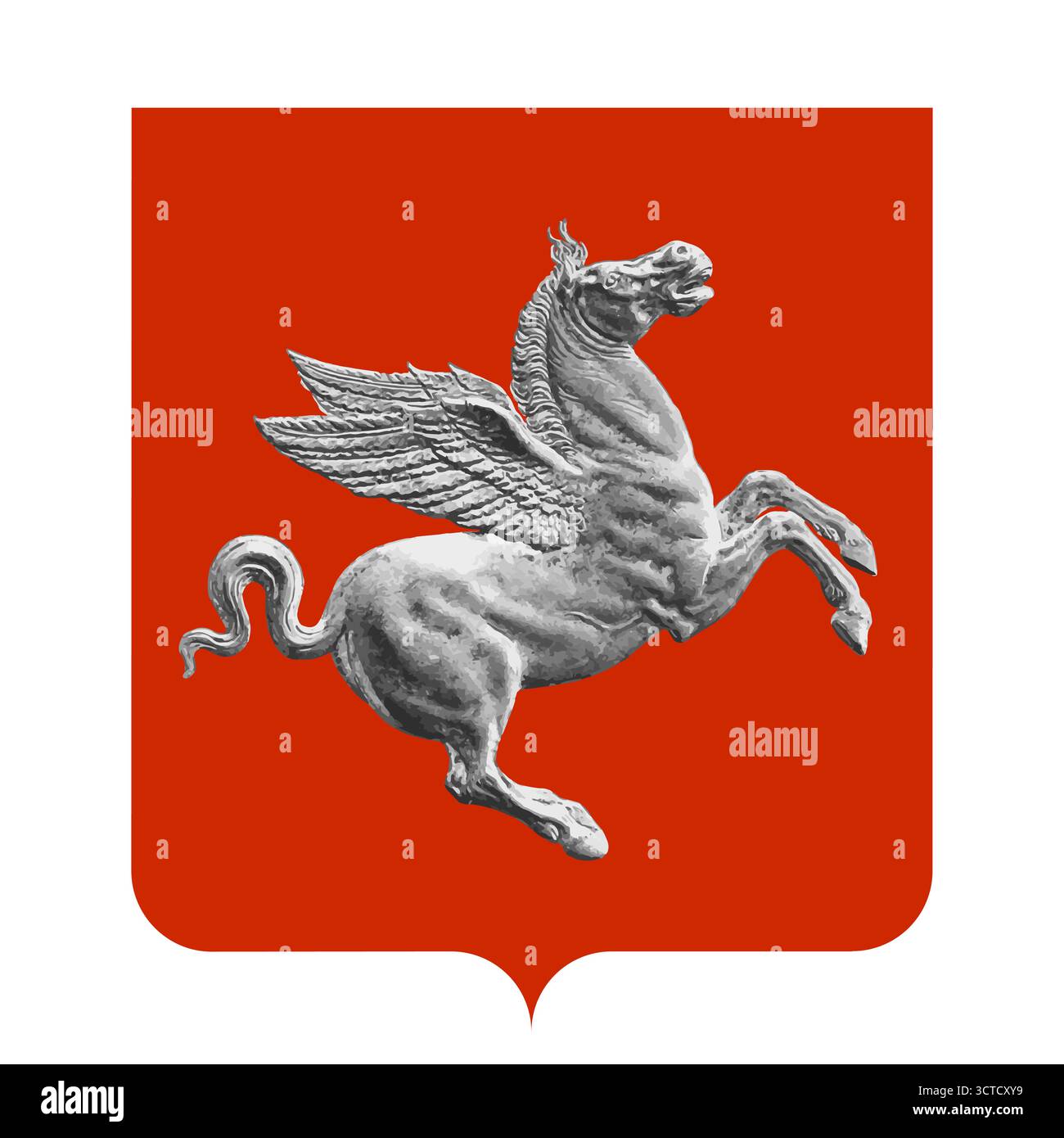 Stemma regionale della Toscana con simbolo Pegaso, Italia, illustrazione vettoriale Illustrazione Vettoriale