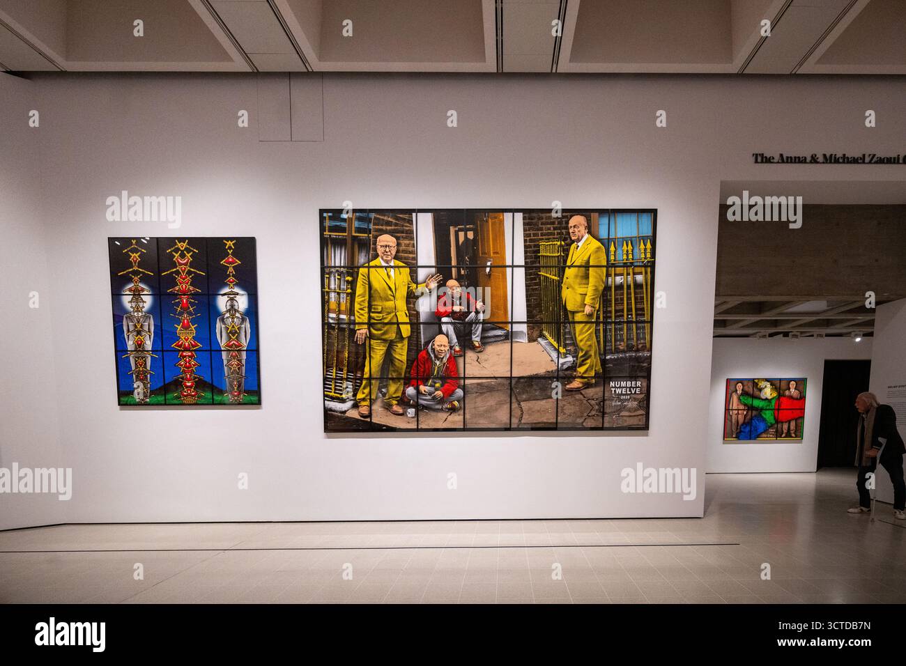 Londra, Regno Unito, 6 ottobre 2025, Gilbert & George 21st Century Pictures apre alla Hayward Gallery il 7 ottobre e rimane in funzione fino all'11 gennaio 2026. Scopri le foto degli ultimi 25 anni con immagini vivaci su larga scala che centrano l'esperienza umana e riflettono il loro motto, "Art for All", Andrew Lalchan Photography/Alamy Live News Foto Stock