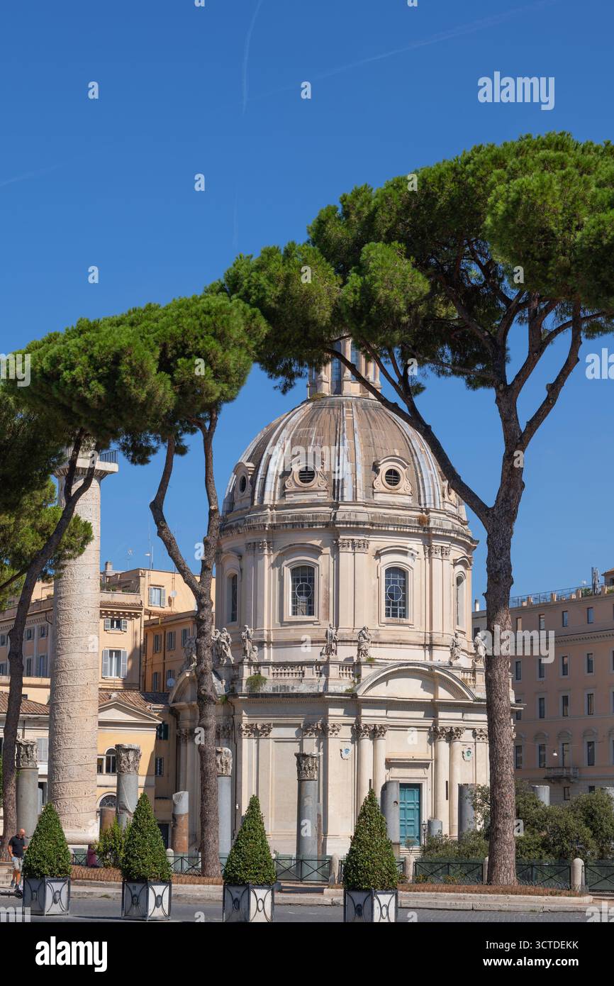 Chiesa del Santo Nome di Maria al Foro Traiano (Santissimo Nome di Maria al Foro Traiano) a Roma, Lazio, Italia, architettura barocca. Foto Stock