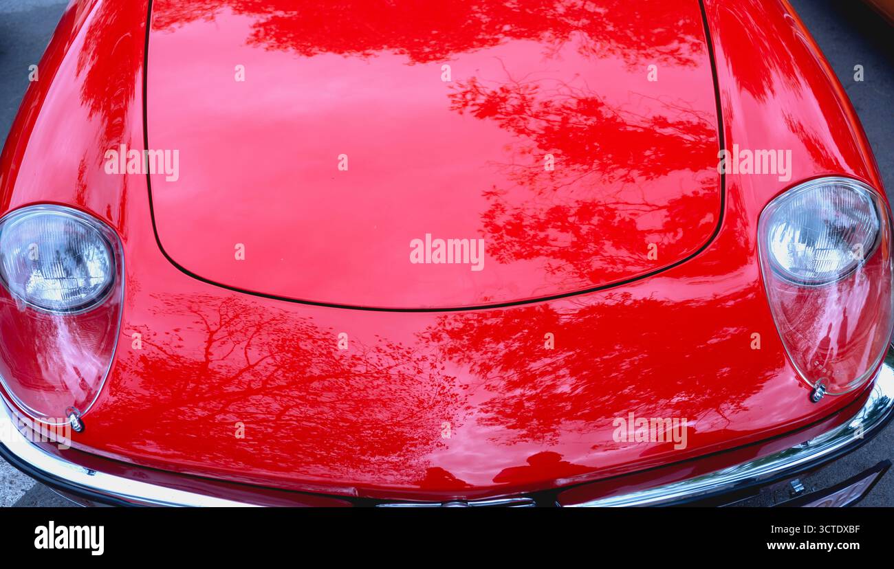 Riflessioni di un momento - mistero attraverso il cofano Foto Stock