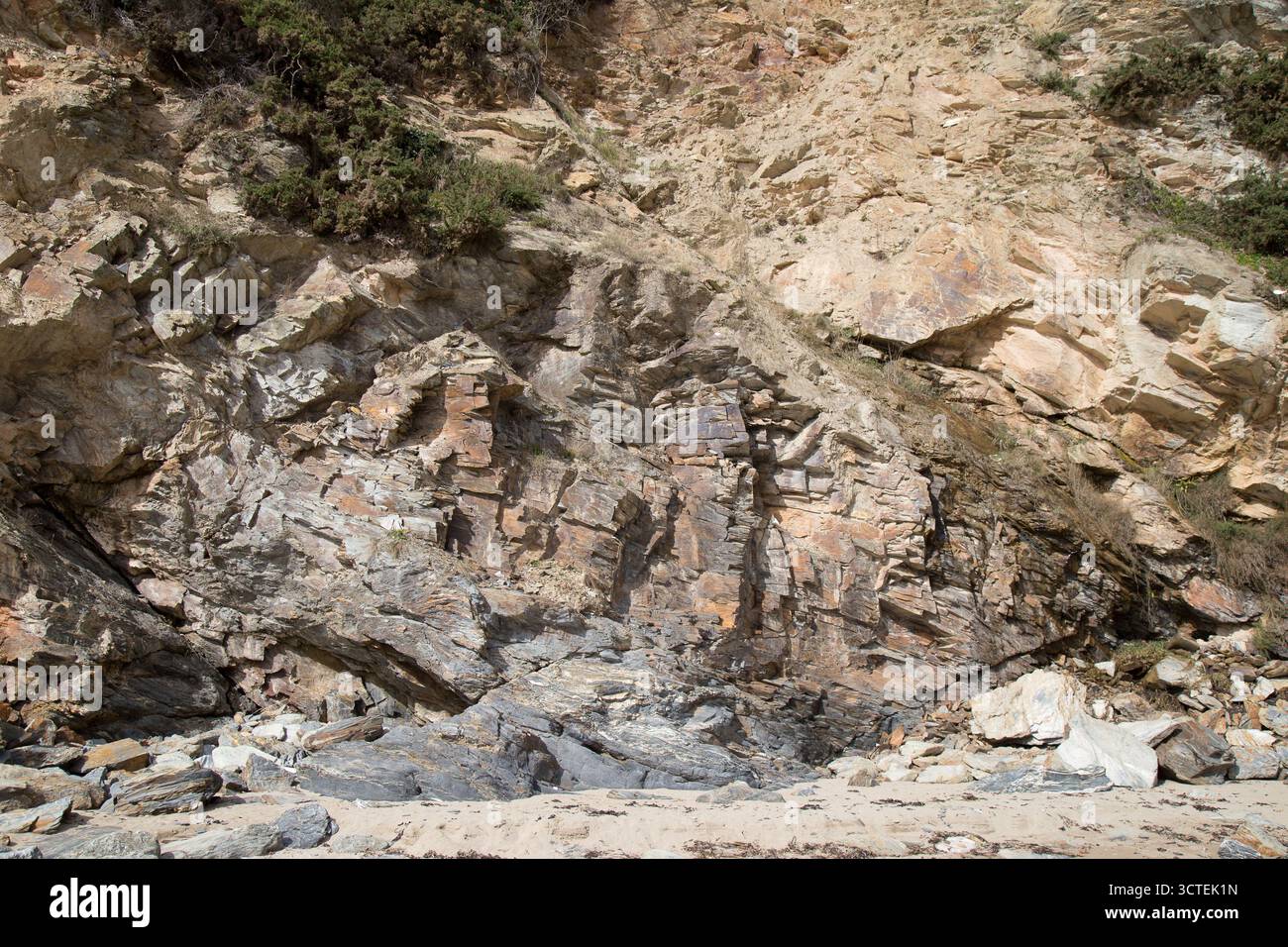 Le scogliere di Porthpean Foto Stock