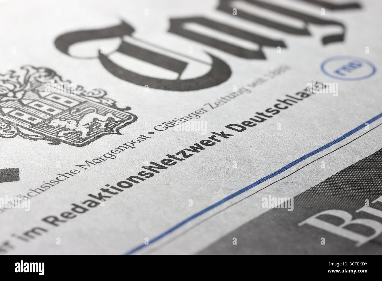 RedaktionsNetzwerk Deutschland branding sul giornale tedesco Foto Stock