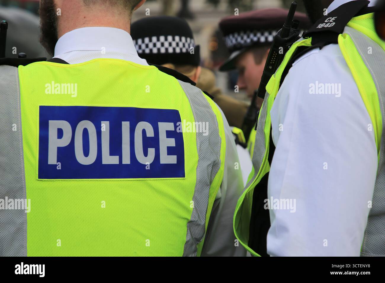 Londra, Regno Unito - 10 04 2025, Israele-Gaza: I manifestanti di Londra scendono in piazza a sostegno della Palestina, del Regno Unito e della polizia che arrestano persone. Foto Stock