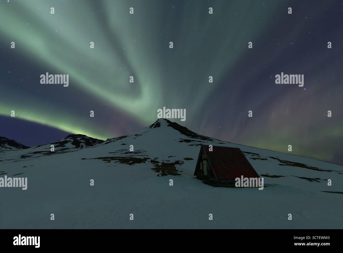 Aurora boreale islandese Foto Stock