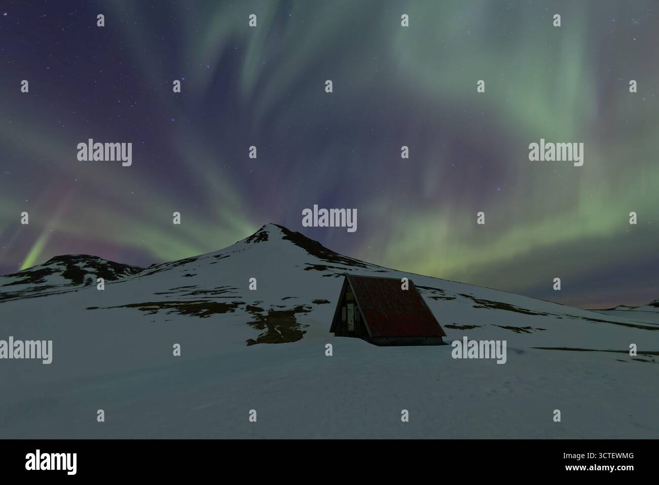 Aurora boreale islandese Foto Stock