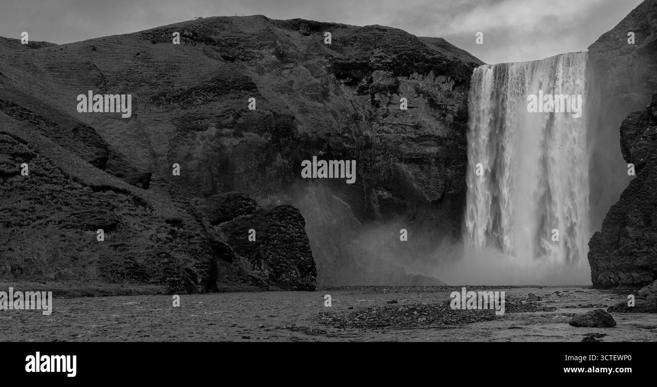 Cascata Skogafoss Islanda Foto Stock