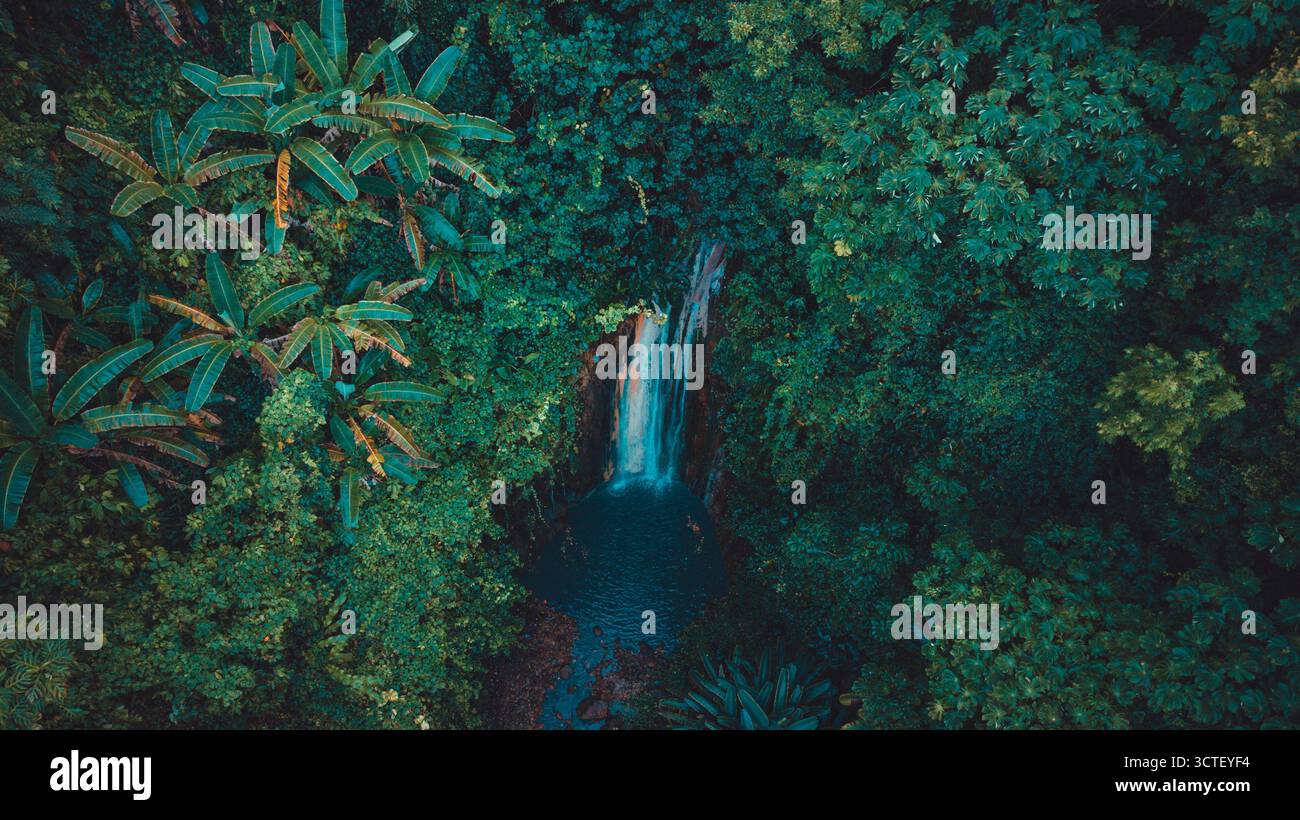 Foto di droni sulle cascate di Santa lucia Foto Stock