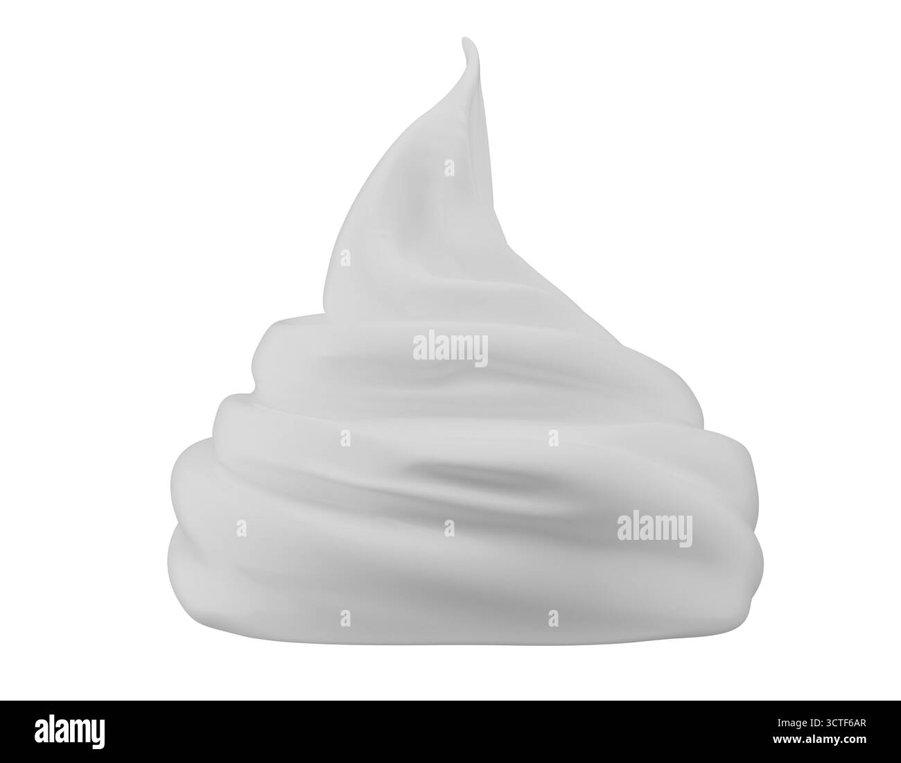 la panna di latte gira isolata su uno sfondo bianco. rendering 3d. Foto Stock