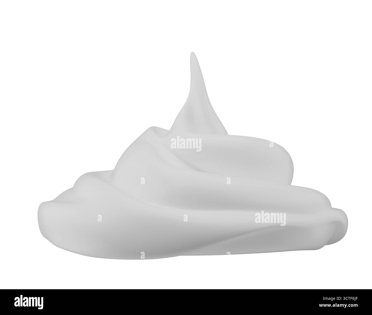 la panna di latte gira isolata su uno sfondo bianco. rendering 3d. Foto Stock