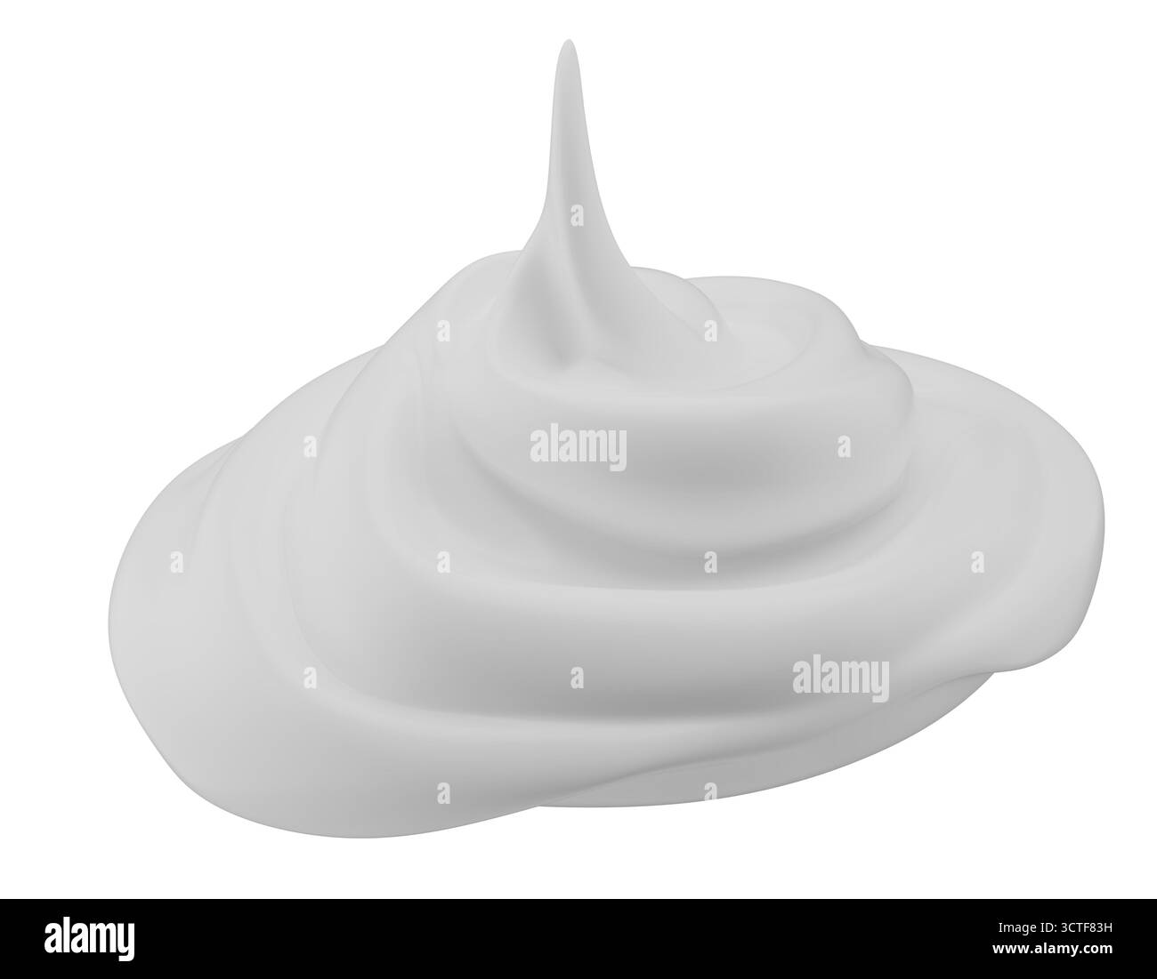 la panna di latte gira isolata su uno sfondo bianco. rendering 3d. Foto Stock