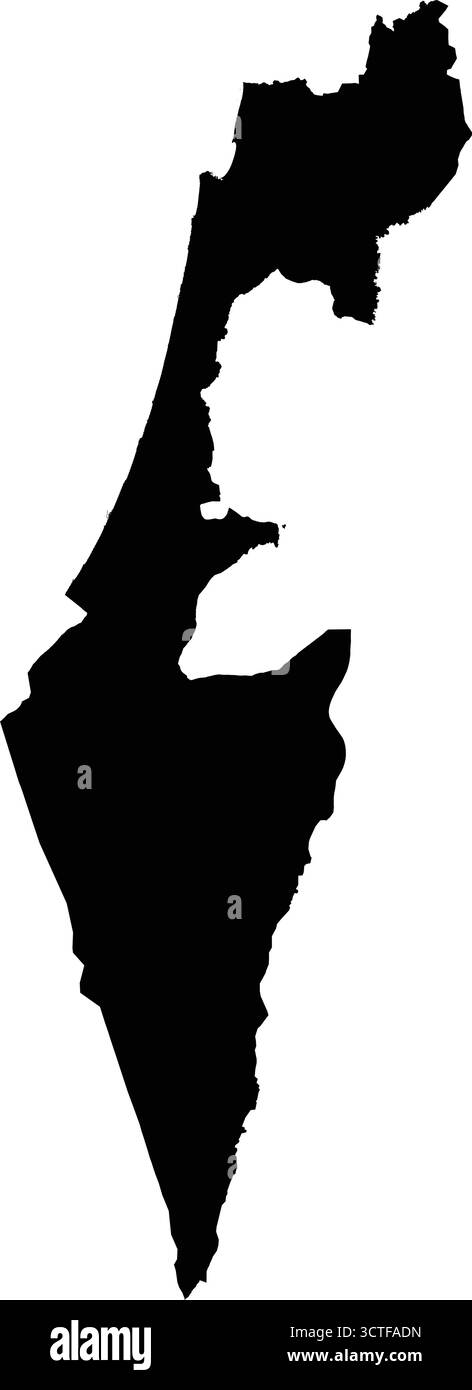 Sagoma vettoriale nero modificabile del paese di Israele. Illustrazione Vettoriale