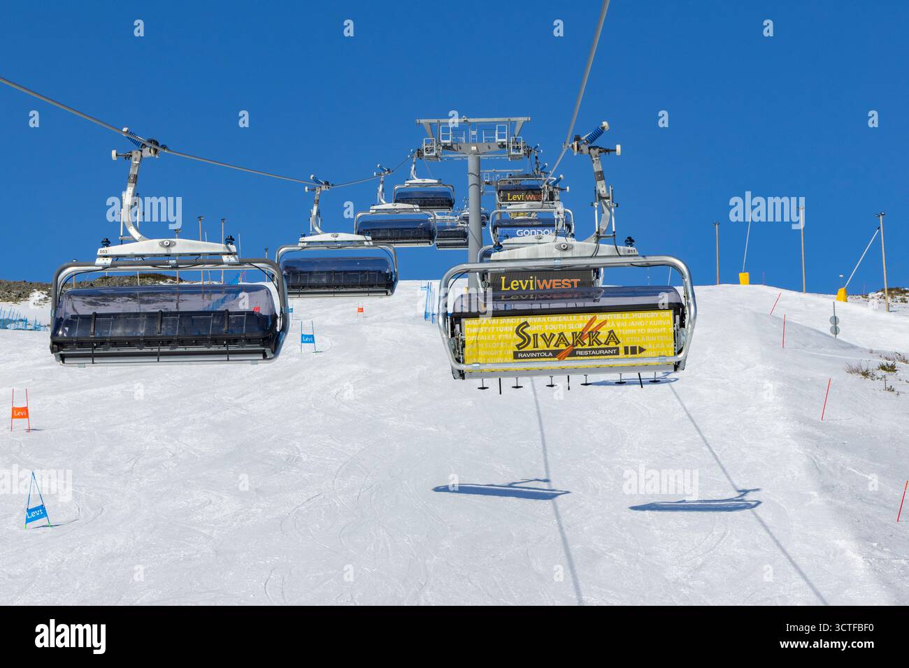 Sciare a Levi, Finlandia Foto Stock