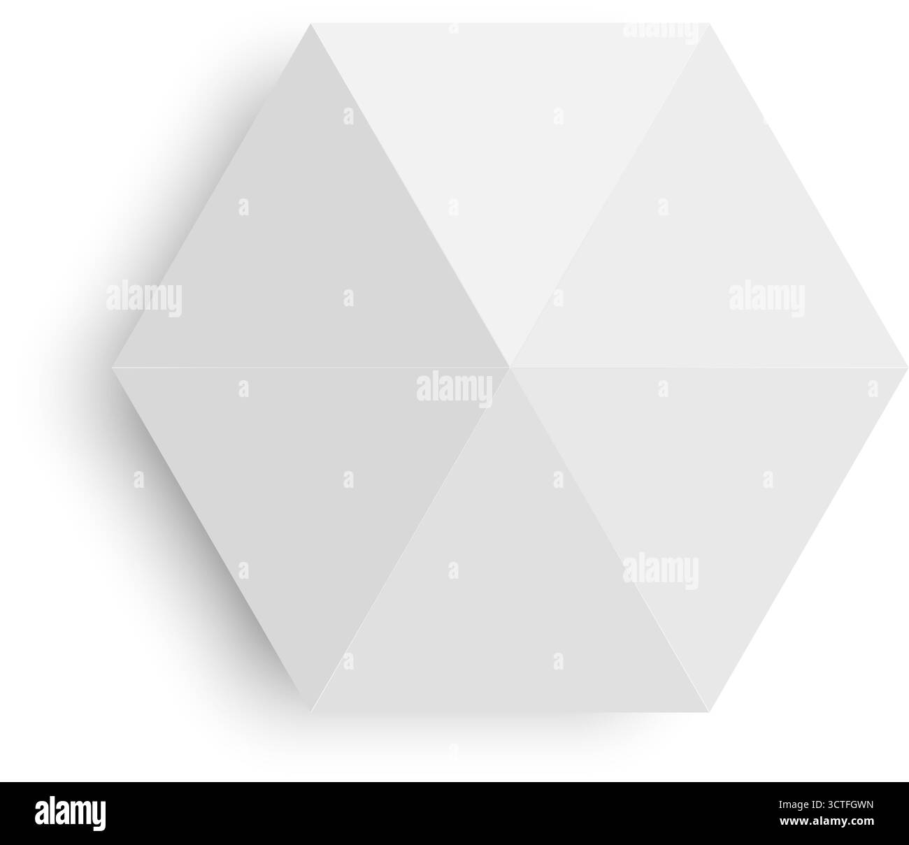 Vista dall'alto della tenda bianca. Ombrello da spiaggia a forma esagonale. Bar sulla strada con ombrellone. Stendere il modello con tettoia isolata su sfondo bianco. Dispositivi di protezione solare. Illustrazione realistica vettoriale. Illustrazione Vettoriale