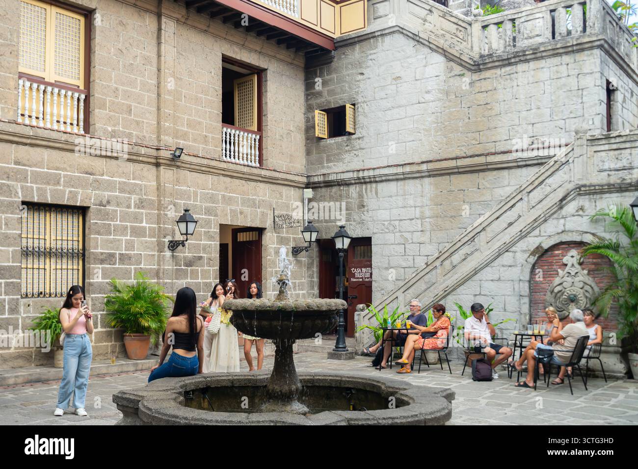 Casa Manila, un museo situato a Intramuros, Manila, Filippine. Foto Stock