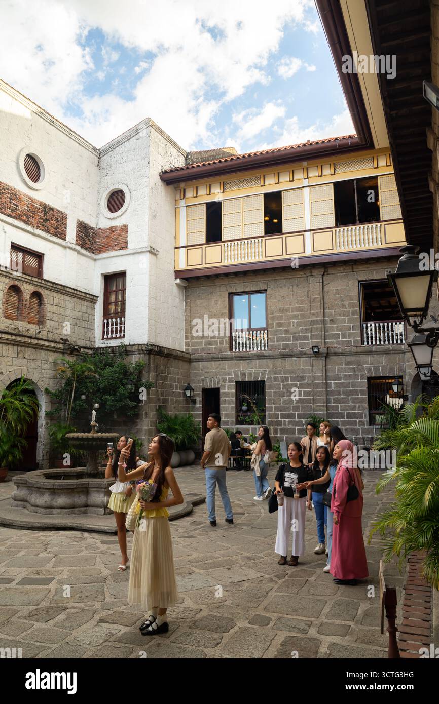 Casa Manila, un museo situato a Intramuros, Manila, Filippine. Foto Stock