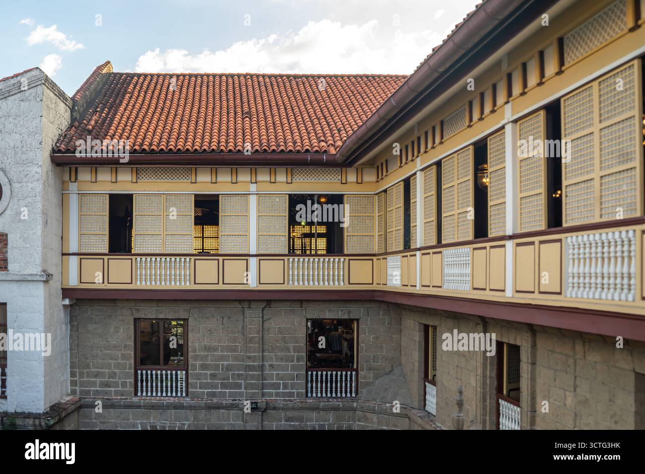Casa Manila, un museo situato a Intramuros, Manila, Filippine. Foto Stock