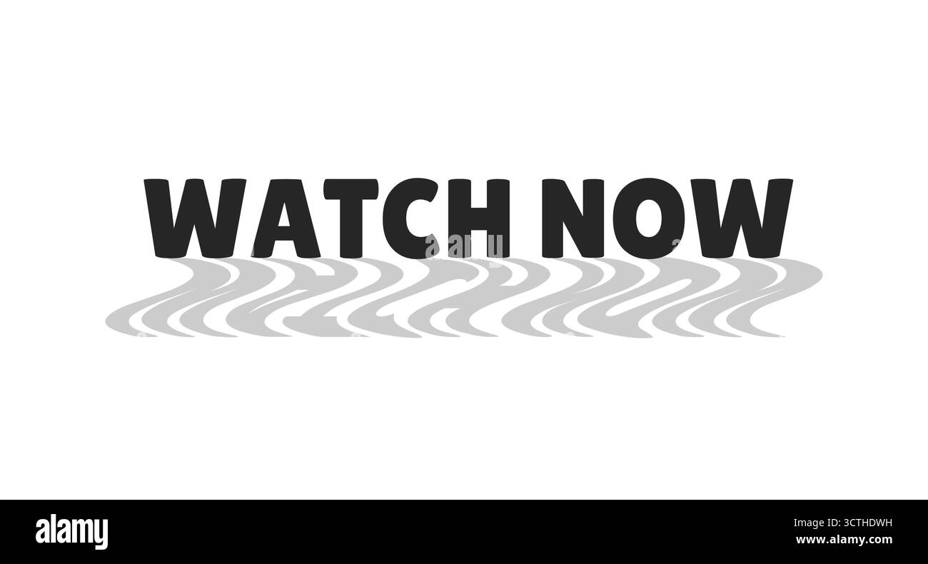 Guarda ora il moderno pulsante digitale con ombra grigio ondulato Illustrazione Vettoriale