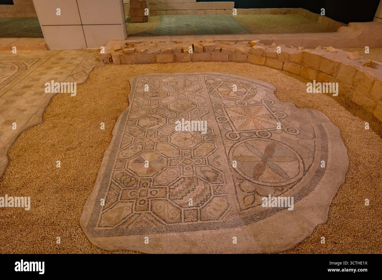 I mosaici dell'antica città di Zeugma esposti nel Museo dei mosaici di Zeugma. Gaziantep Turchia - 6.24.2025 Foto Stock