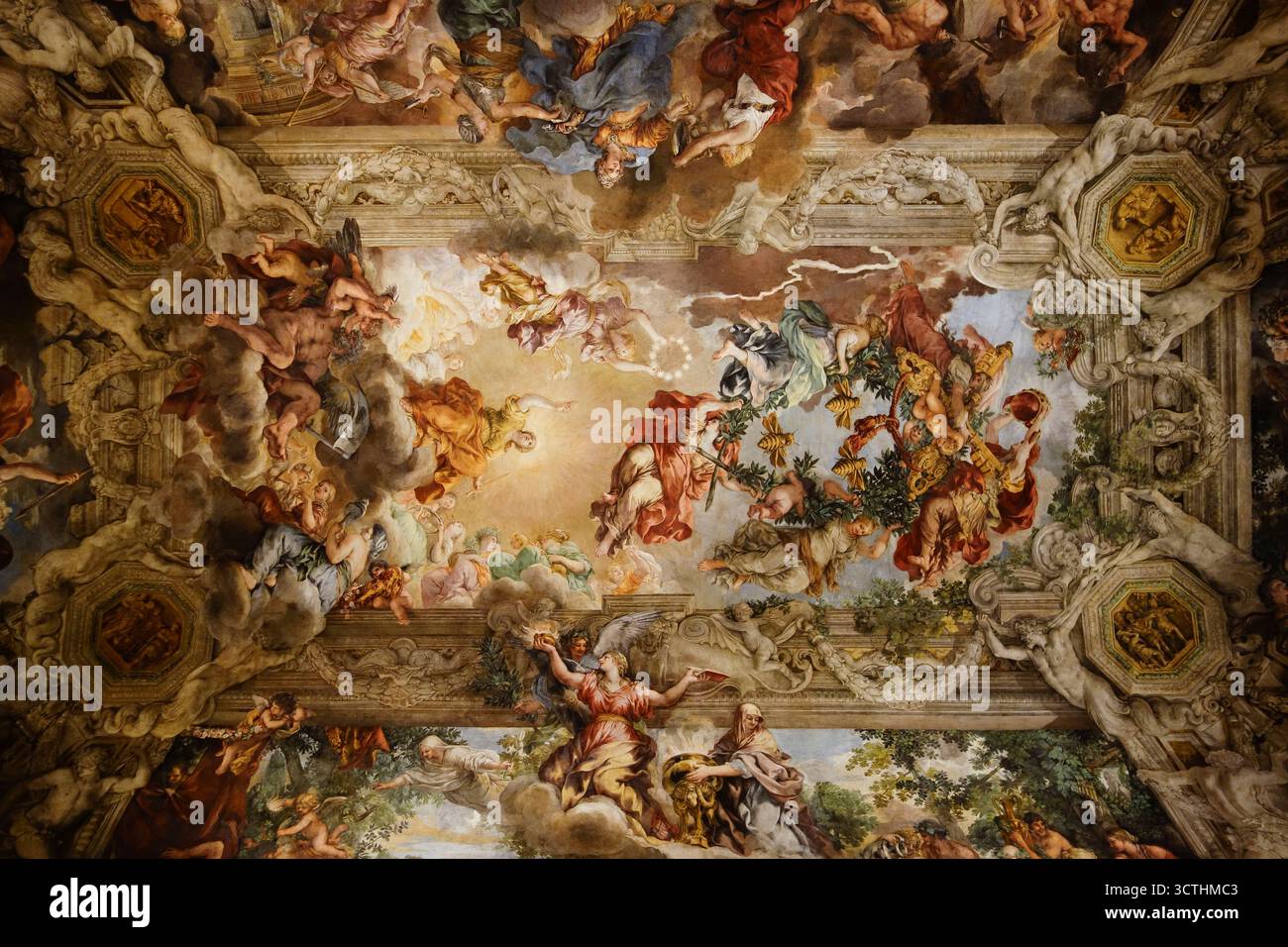 Roma. Italia. Allegoria della Divina Provvidenza e del potere Barberini / Trionfo della Divina Provvidenza, ca.1633-1639, di Pietro da Cortona (1596-1669), Galler Foto Stock