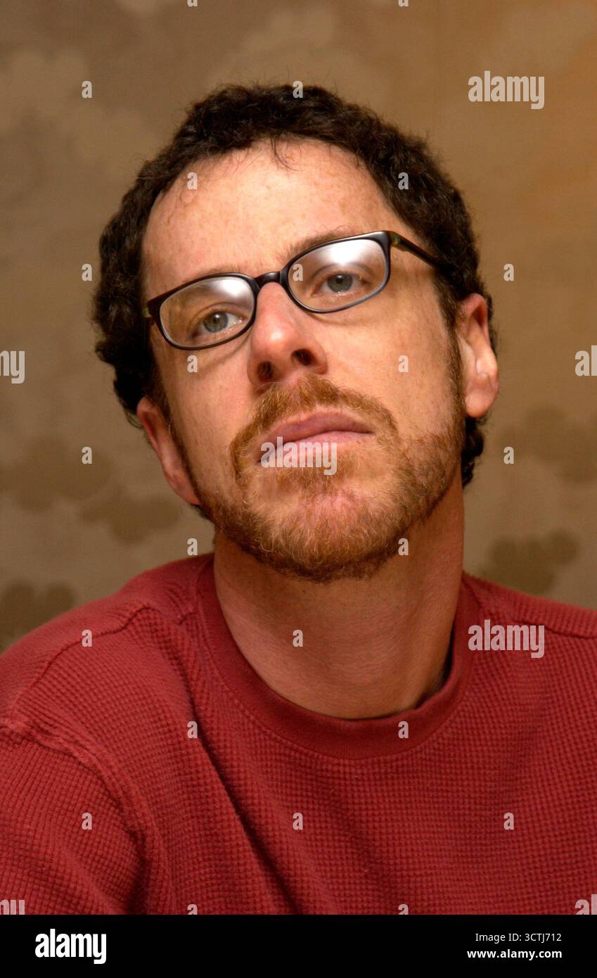 Ethan Coen a una conferenza stampa per i Ladykillers. Hotel St.Regis, Los Angeles, 12 marzo 2004 Foto Stock