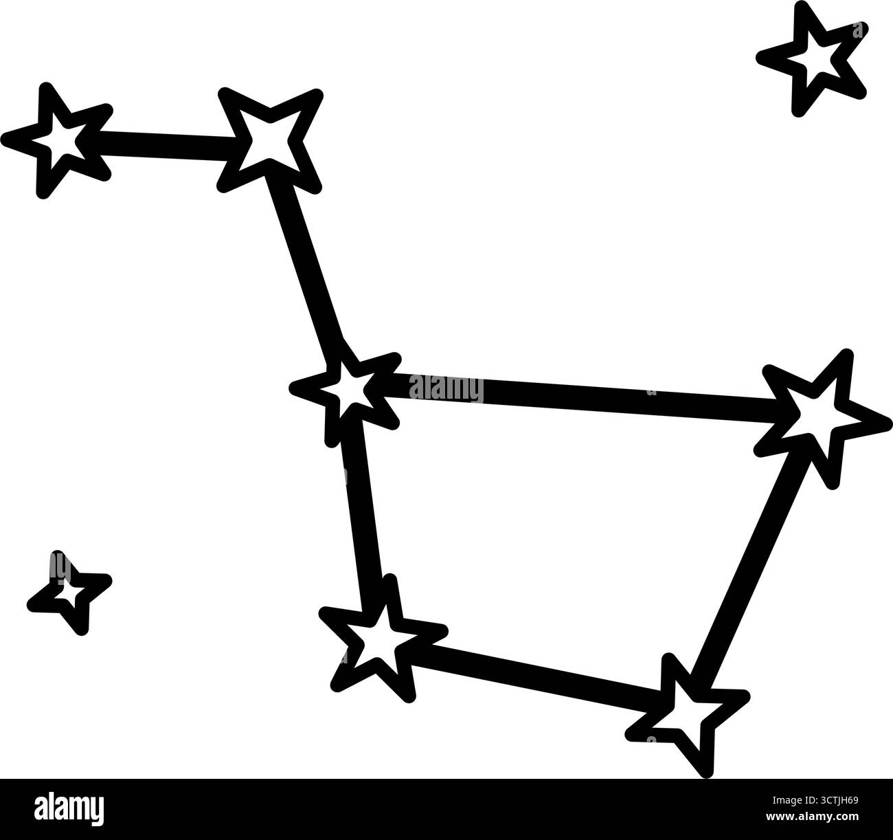 Icona del vettore di linea delle stelle della costellazione del cucchiaio grande Illustrazione Vettoriale