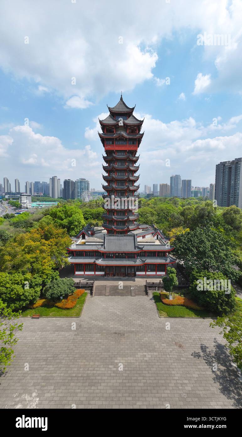 Fotografie aeree del parco Tazishan nel distretto di Jinjiang, città di Chengdu, provincia di Sichuan Foto Stock