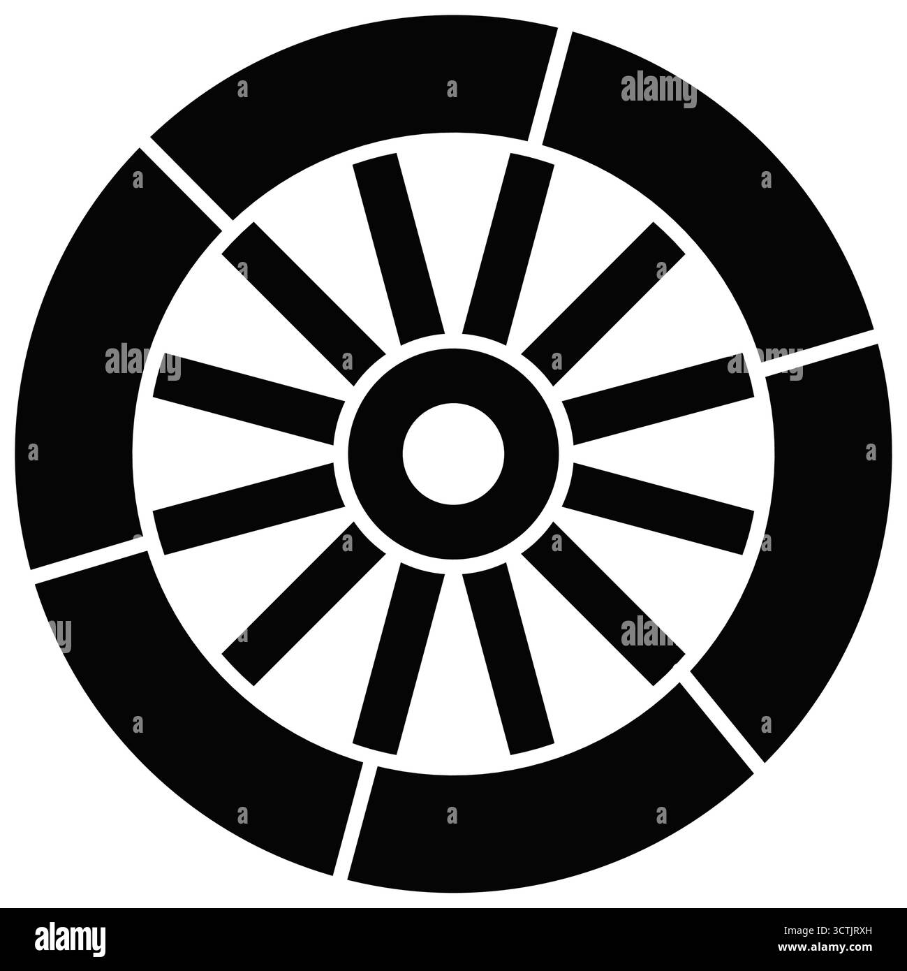 vecchia ruota per carri in legno Illustrazione Vettoriale