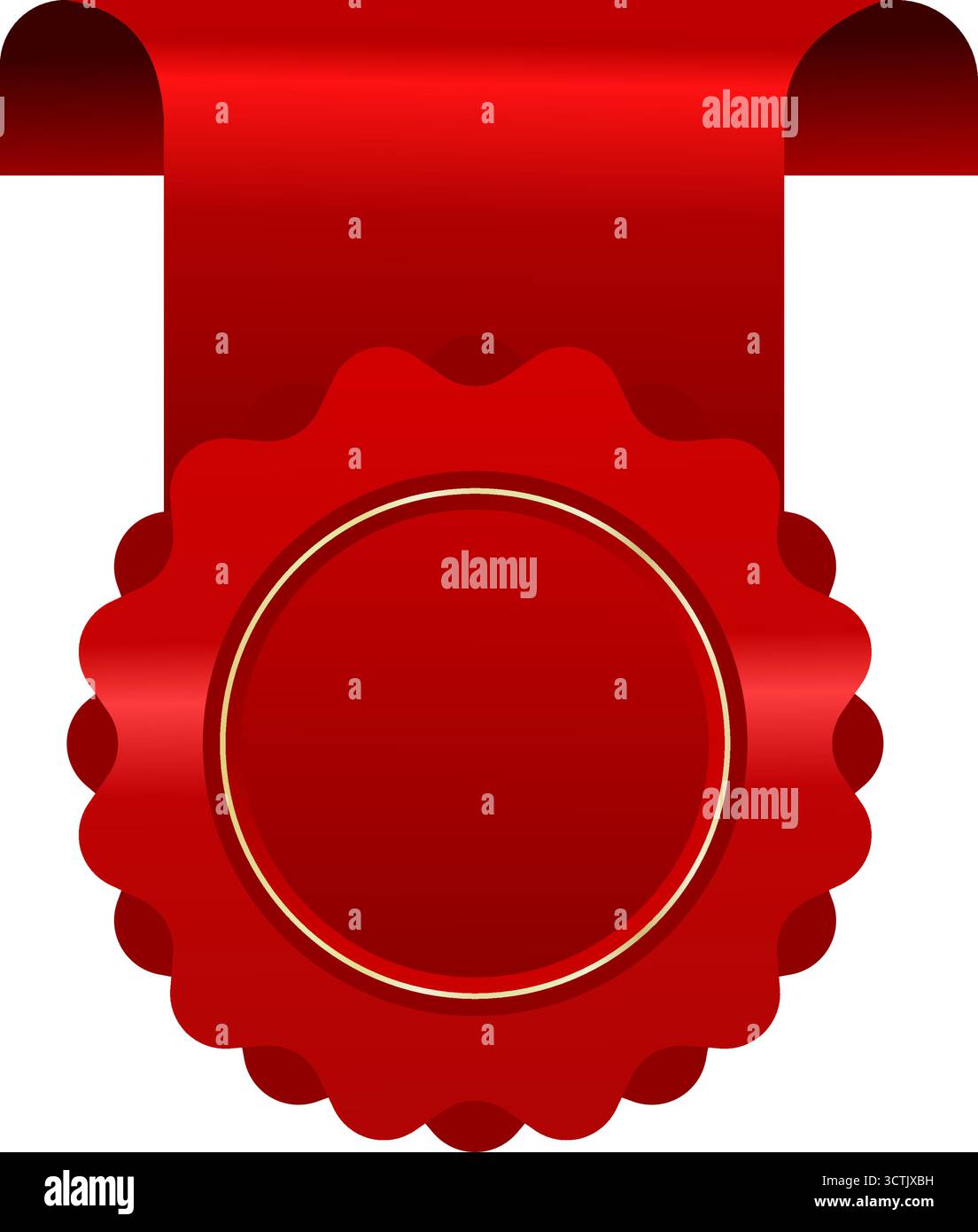 modello di badge premio nastro rosso - illustrazione vettoriale Illustrazione Vettoriale