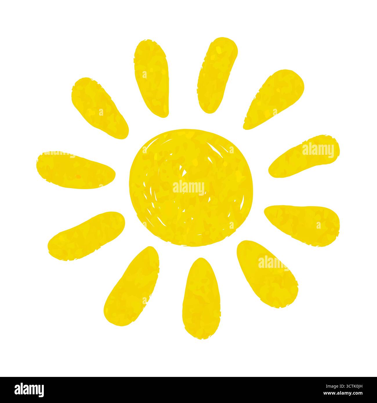 icona del sole ad acquerello disegnata a mano. design per biglietti d'auguri e invito a vacanze estive stagionali, feste estive in spiaggia, turismo e viaggi Illustrazione Vettoriale