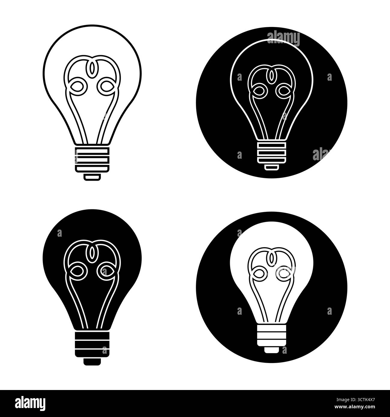 Set di icone della lampadina nell'illustrazione vettoriale in bianco e nero. Perfetto per l'uso in loghi, app, web design, concept energetici o progetti creativi. Illustrazione Vettoriale Set di icone della lampadina nell'illustrazione vettoriale in bianco e nero. Perfetto per l'uso in loghi, app, web design, concept energetici o progetti creativi. Illustrazione Vettoriale