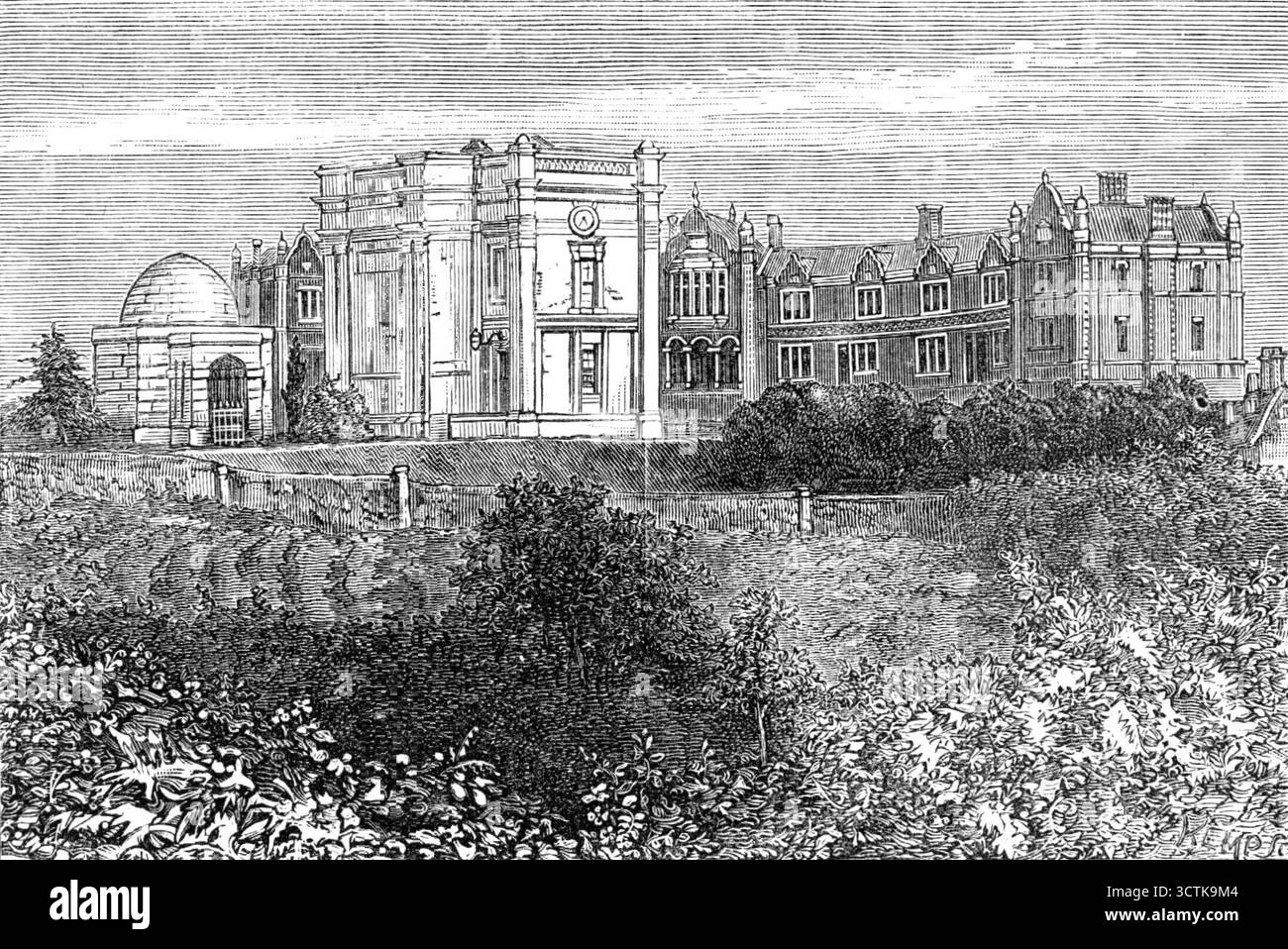 Jewish' College, Ramsgate, Sinagoga e tomba di Lady Montefiore, 1883. Veduta della Sinagoga e del Collegio dei vecchi rabbini [aperta nel 1833] e della tomba di Lady Montefiore, morta nel settembre 1862. Questo mausoleo si erge sulla cima di un'alta scogliera che si affaccia sul mare, e al suo interno viene mantenuta una lampada sempre accesa". La sinagoga di Montefiore è la sinagoga ebraica ortodossa privata e l'adiacente mausoleo del defunto Sir Moses Montefiore. Il Judith Lady Montefiore College è un seminario teologico ebraico fondato nel 1869 da Sir Moses in memoria della sua defunta moglie, Judith, Lady Montefiore (1784-1862), W Foto Stock