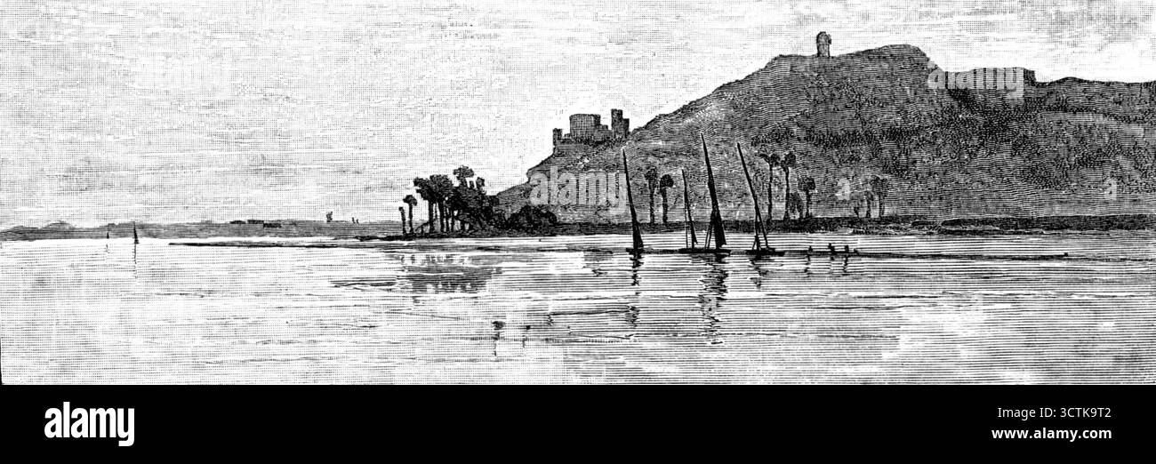Schizzi dell'alto Egitto: Approach to Assouan, 1883. Da "Illustrated London News", 1883. Foto Stock
