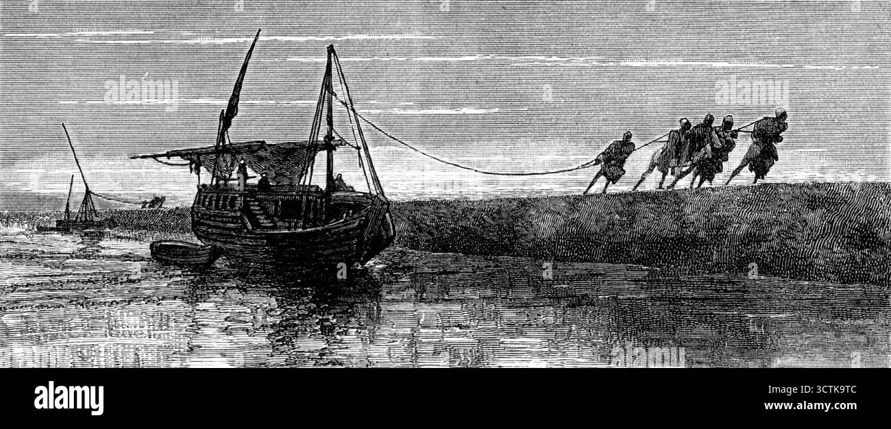 Sketches of Upper Egypt: Drawing on the Nile, 1883. Da "Illustrated London News", 1883. Foto Stock