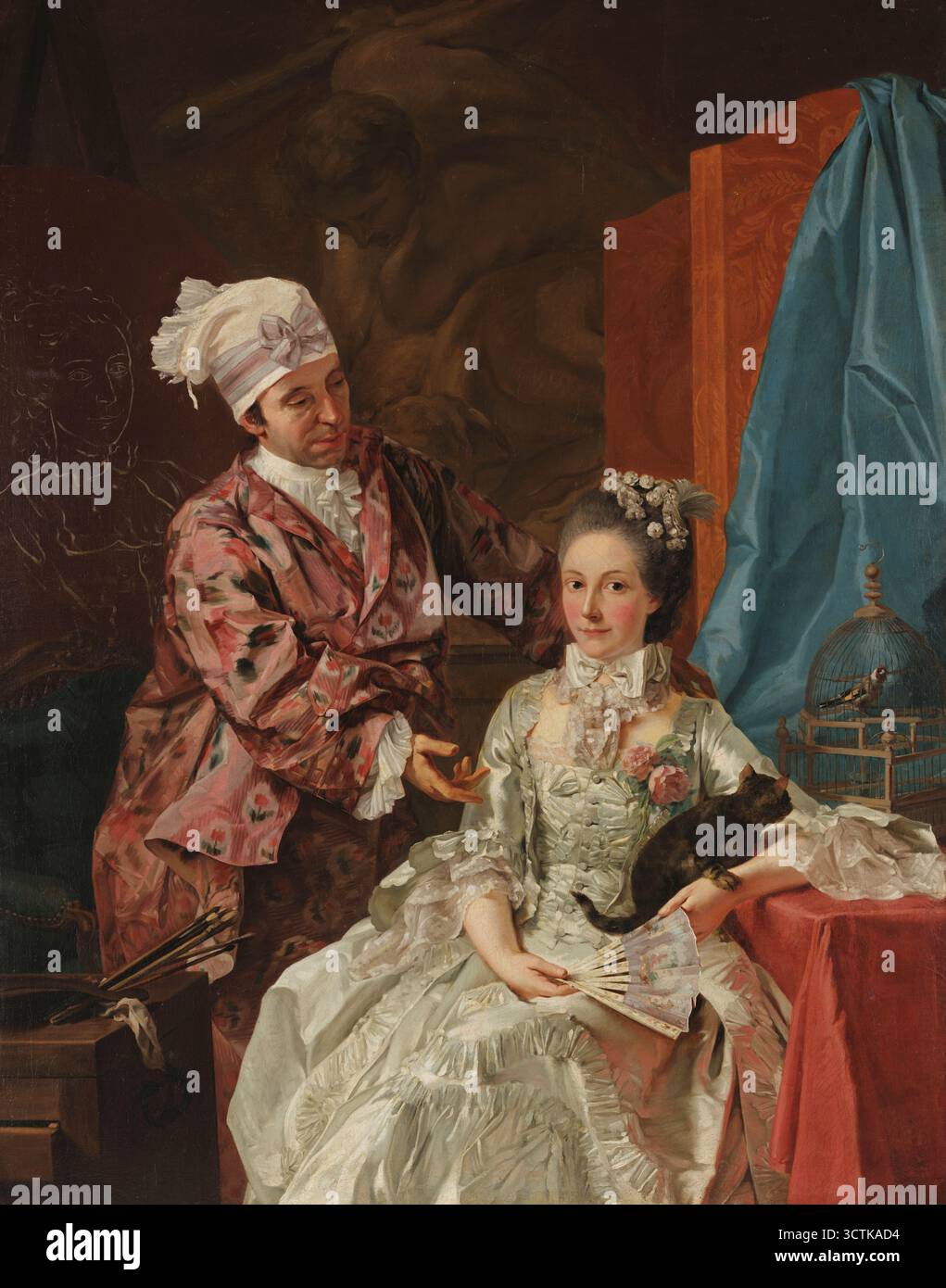 Autoritratto con sua moglie, 1757 anni. Si trova nella Collezione di Palazzo della Pilotta, Parma. Foto Stock