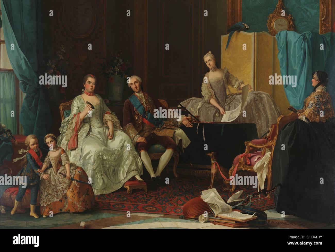 La famiglia di Filippo i (1720-1765), duca di Parma, 1757. Si trova nella Collezione di Palazzo della Pilotta, Parma. Foto Stock