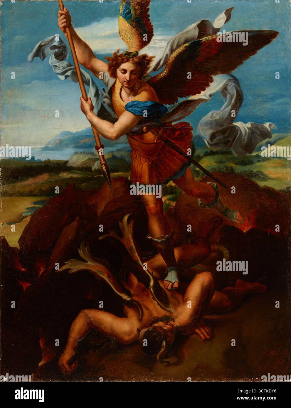 San Michele Arcangelo vanquishing Satana, 1830. . Foto Stock