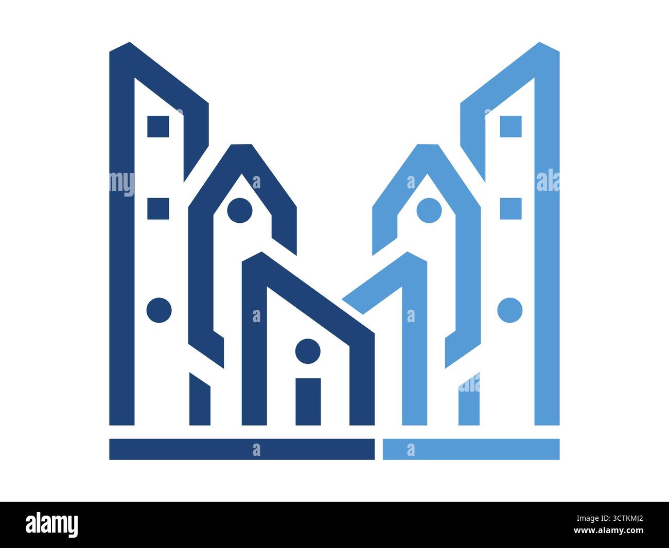 Un grattacielo unico e moderno in stile minimalista, caratterizzato da un alto profilo di un edificio cittadino. Ideale per architettura, progettazione urbana, costruzione, AN Illustrazione Vettoriale