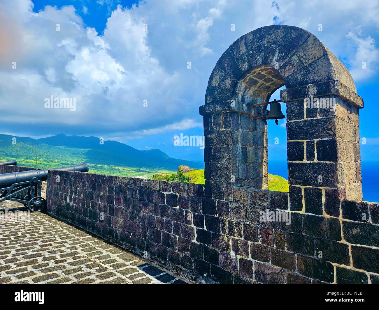 Fortezza di Brimstone Hill e Parco Nazionale - Immagine stock catturata con smartphone