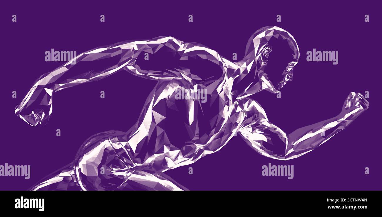 Le potenti tecniche di movimento mettono in mostra l'eccellenza sportiva in forma dinamica Foto Stock