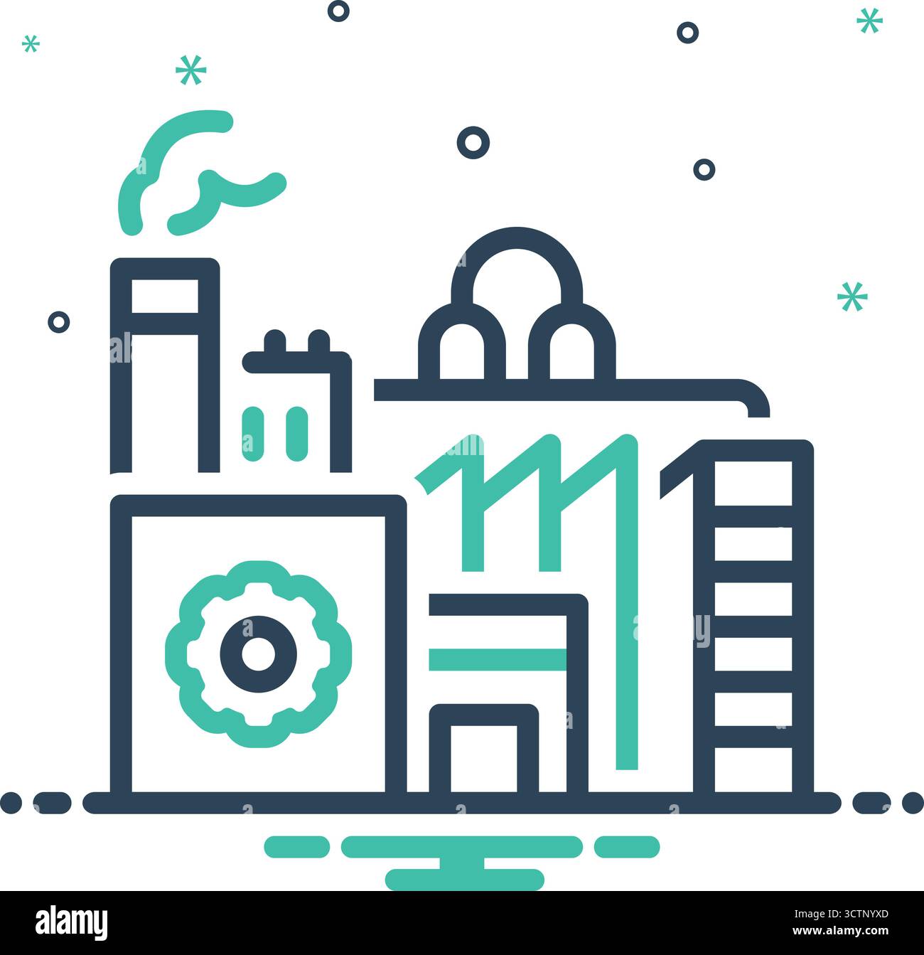 Icona per la gestione della fabbrica, fabbrica Illustrazione Vettoriale