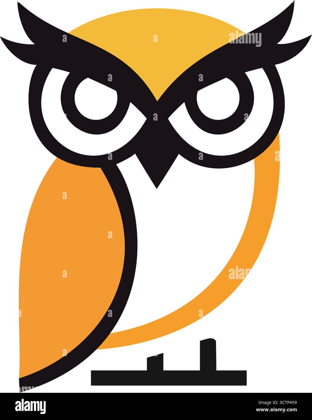 Logo Owl con un design astratto, che simboleggia saggezza, intelligenza e conoscenza, icona per l'istruzione e l'apprendimento Illustrazione Vettoriale