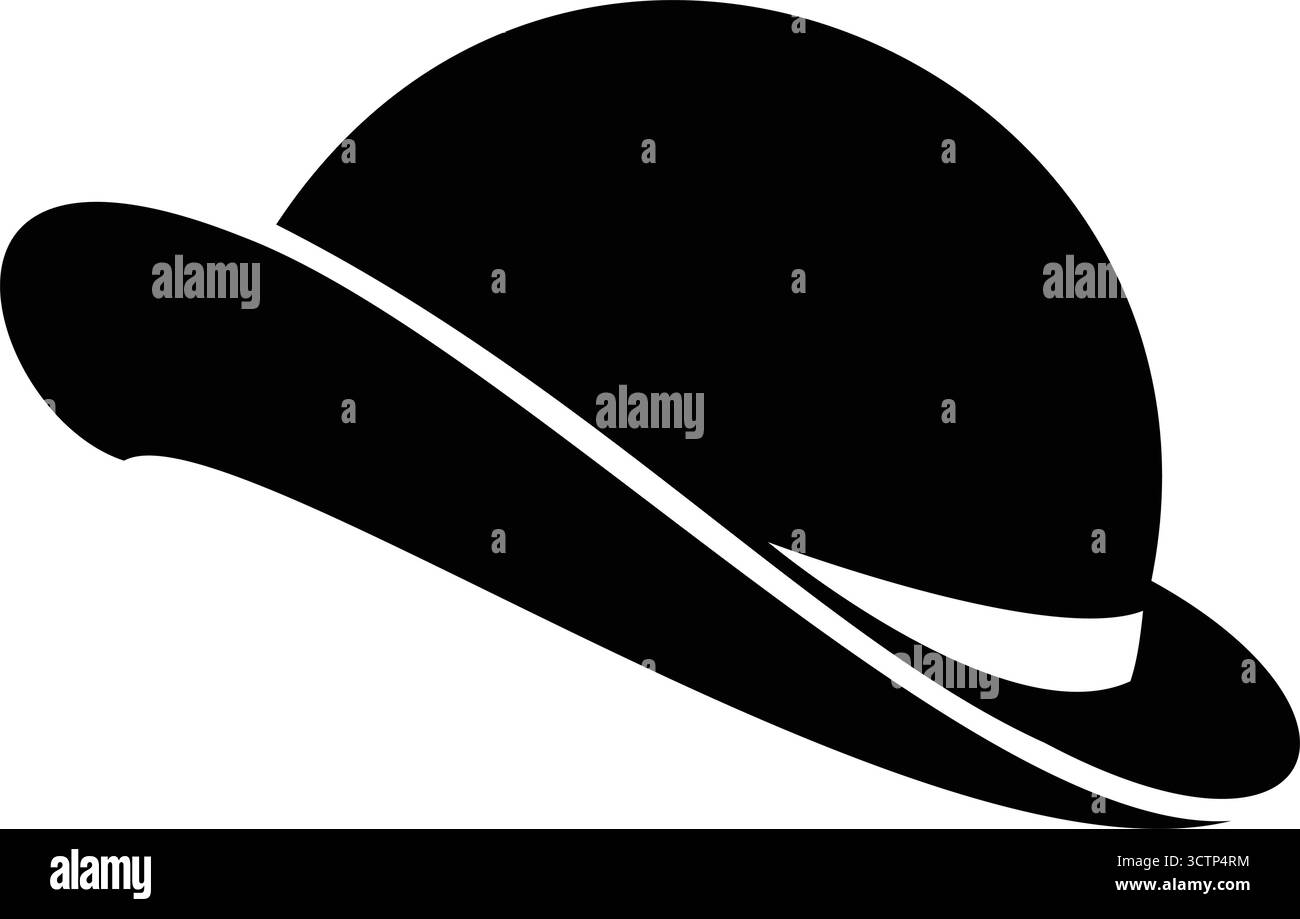 La classica silhouette del cappello bowler è un accessorio di moda senza tempo che rappresenta l'eleganza e lo stile vintage Illustrazione Vettoriale