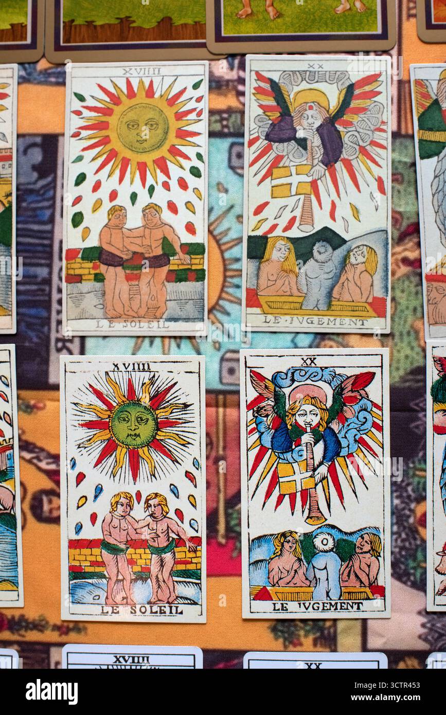Tarocchi di Marsiglia o Tarocchi di Marsiglia Foto Stock