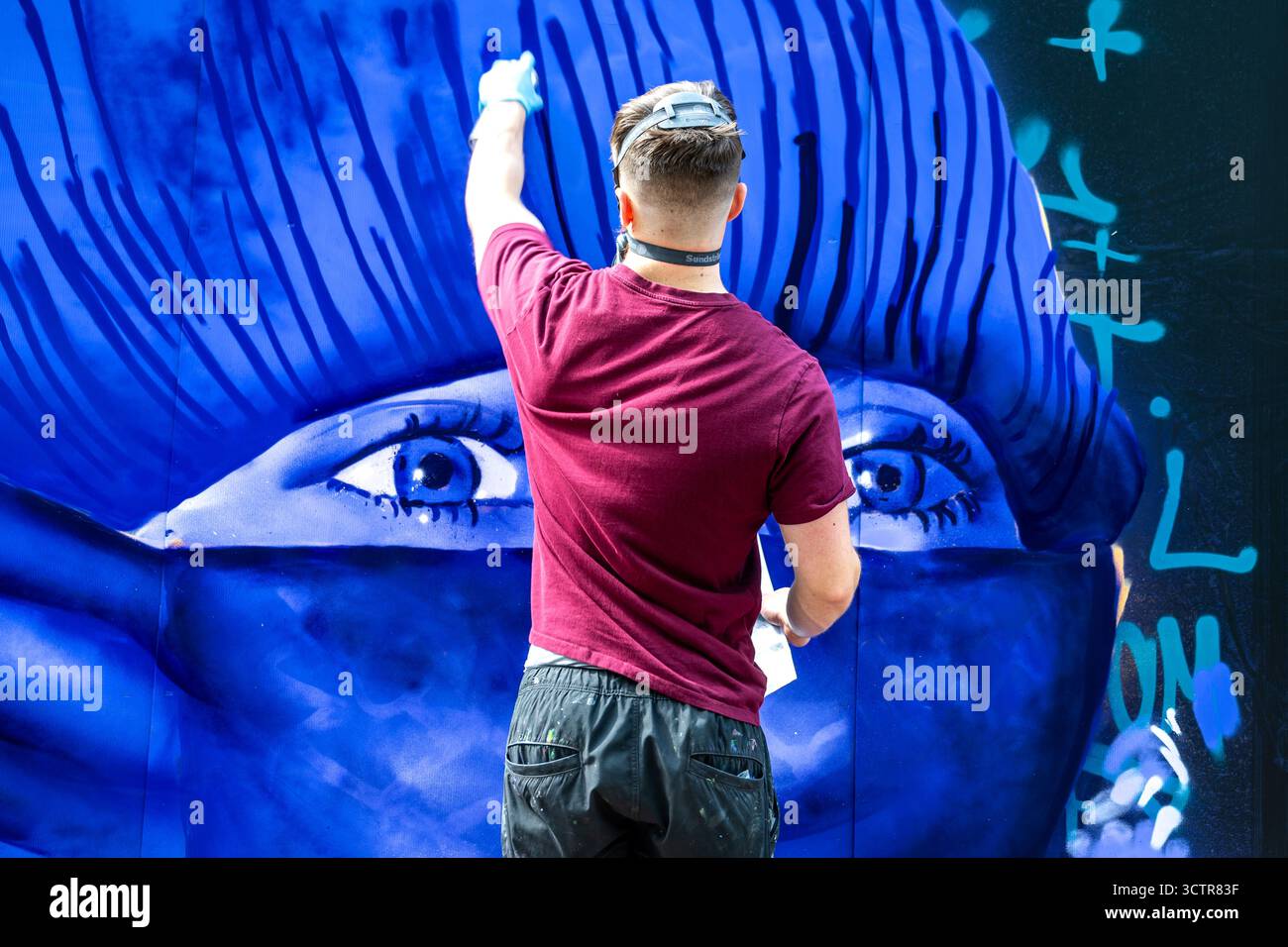 Hip-hop festival 2025 , artista di graffiti del southside West midlands di Birmingham Foto Stock