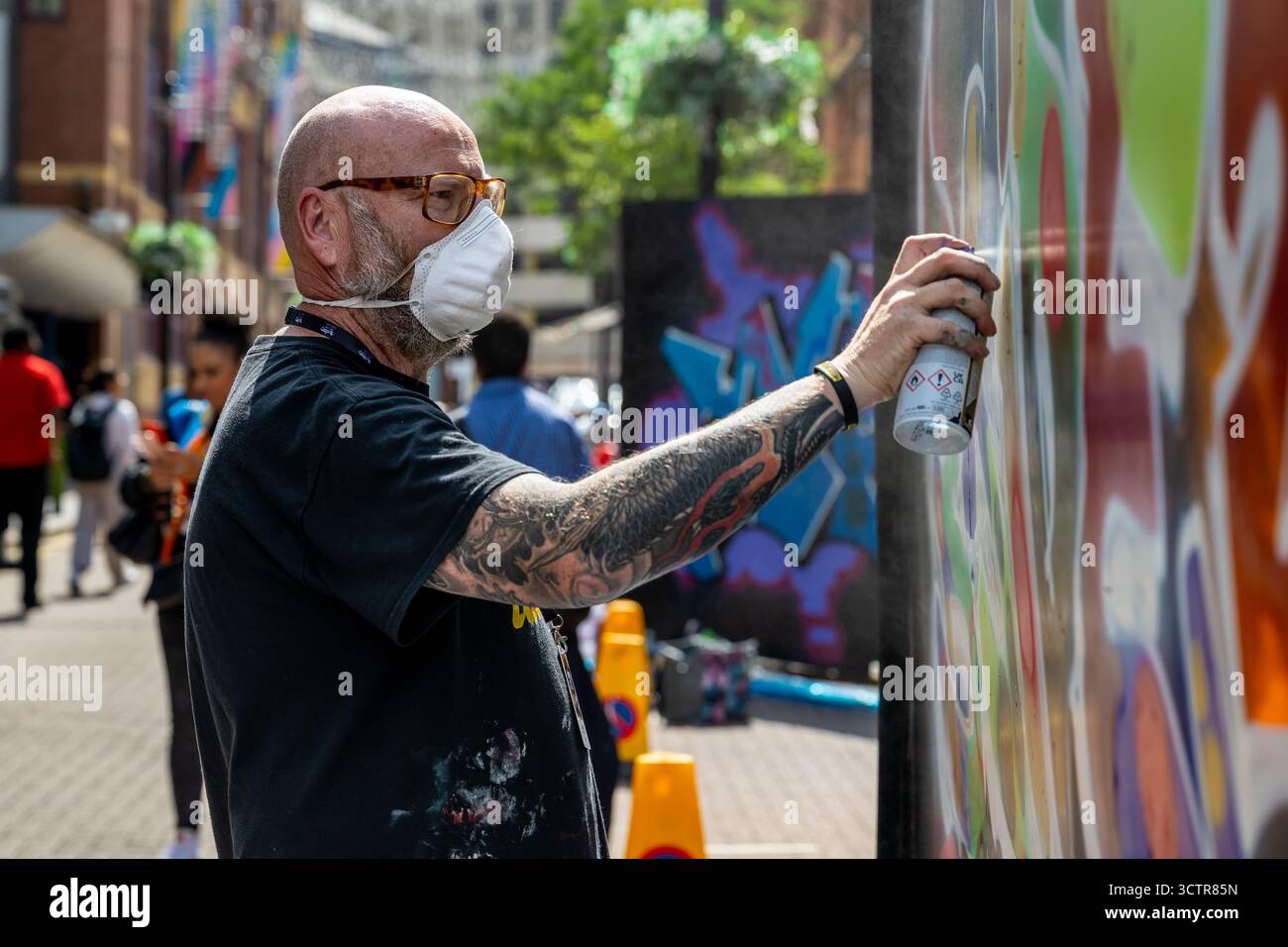 Hip-hop festival 2025 , artista di graffiti del southside West midlands di Birmingham Foto Stock