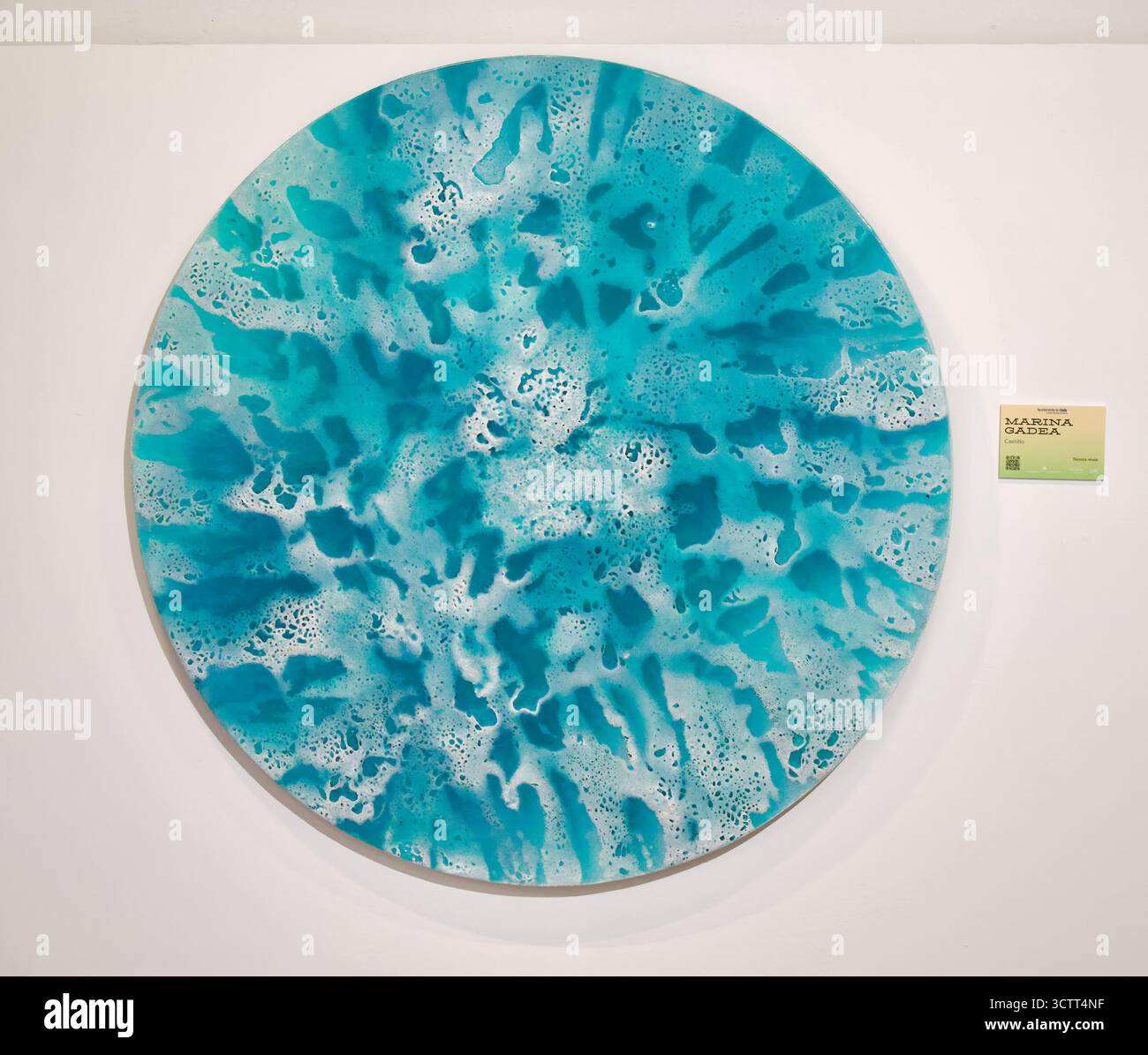 Castillo di Marina Gadea pittura multimediale mista in mostra castello Santa Catalina Caleta spiaggia Cadice Andalusia Spagna Europa Foto Stock