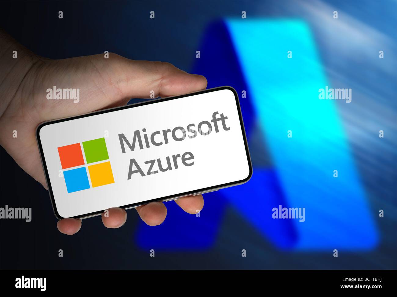Tecnologia Microsoft Azure visualizzata sul dispositivo mobile Foto Stock