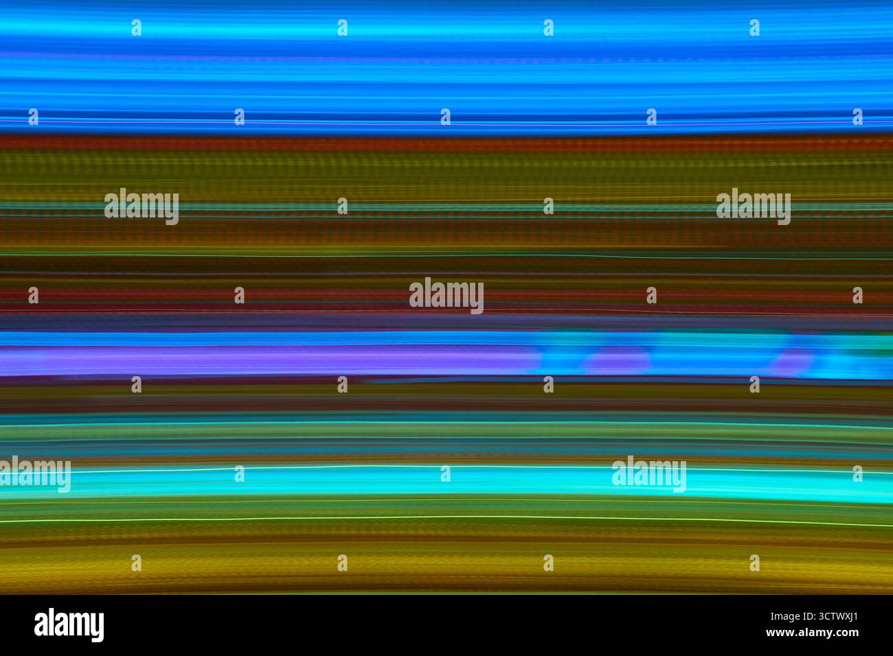 Texture di luci al neon sfocate astratte con effetto bokeh blu e verde brillante Foto Stock