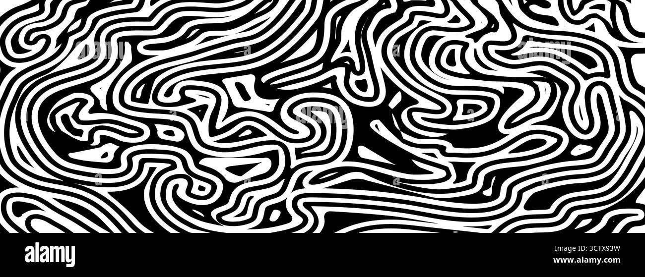 Il profilo del terreno terriccio è in bianco e nero Illustrazione Vettoriale