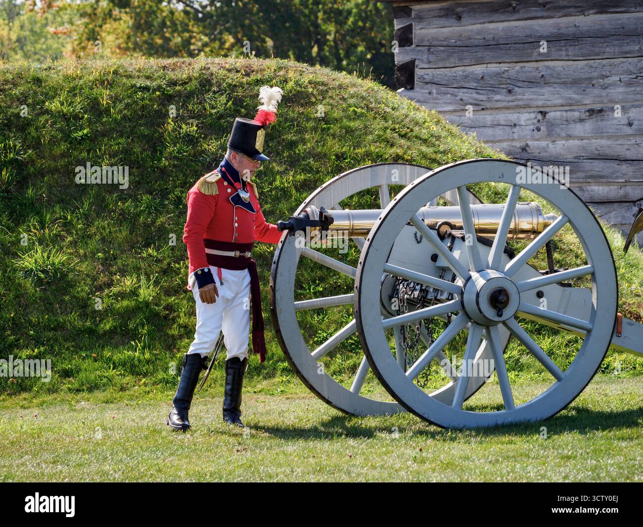 Il colpo del canone, Fort George, Niagara-on-the-Lake, Ontario, Canada Foto Stock